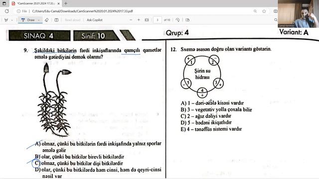 Dəyər nəşrləri 10-cu sinif Biologiya 21 yanvar