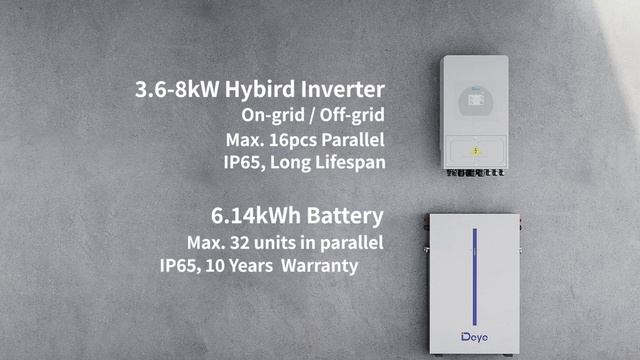 Deye 8kw hybrid solar inverter+lithium  battery