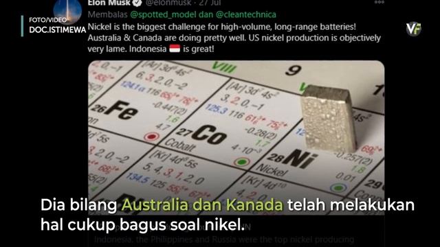 ELON MUSK PENDIRI TESLA PUJI NIKEL INDONESIA смотреть онлайн