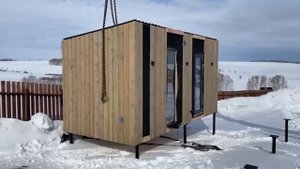 Перевозка и установка модульной бани в Новокузнецке.Доставка бани на манипуляторе.