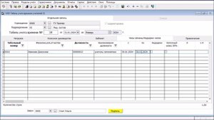 Корректировочный табель учета времени учителей