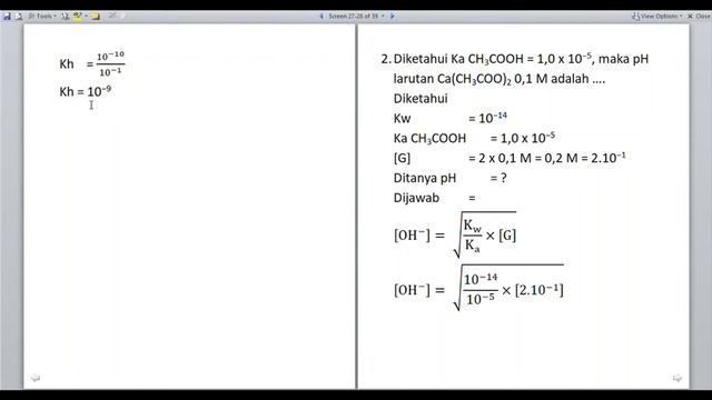 Menghitung pH garam yang mengalami hidrolisis смотреть онлайн