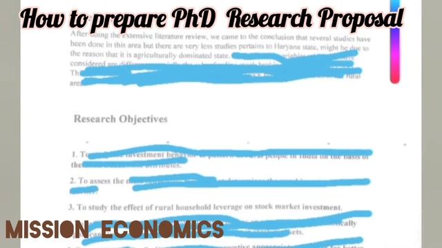 How to make a Research Proposal for PhD| Mission Economics| Rupanshi Pruthi