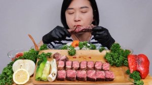 우대갈비 구운 채소 리얼사운드 먹방 ASMR Grilled Beef Ribs & Vegetable MUKBANG EATING SOUNDS NO TALKING | NAJIN