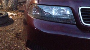 Установка рестайловых фар с доработкой в дорест Audi A4 B5