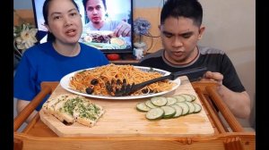 tuna puttanesca pasta mukbang with trivia Q & A - collab with @jedaxfoodtrip7379