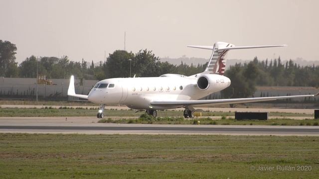 Gulfstream G650ER Qatar Airways Private Jet (A7-CGB) Valencia! смотреть онлайн