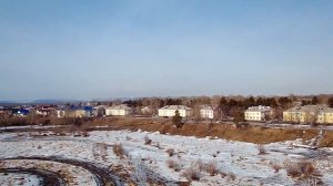 Ангарск в районе, именуемом в просторечье "сковородка", с высоты птичьего полёта 20-го марта 2021г.