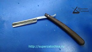 Заточка опасной бритвы на точилке Строгова. Sharpening a straight razor on a Strogoff sharpener.