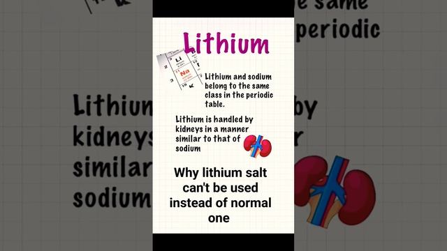 why lithium salt can't be used instead of normal one  ............#health #medical #medico #medicin