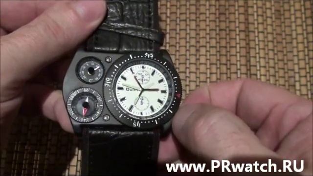 Мужские армейские наручные часы OULM с компасом смотреть онлайн