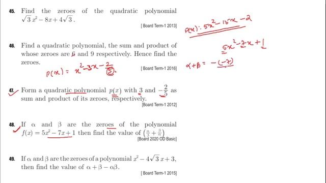 Polynomial-3 (short questions) #boardexam #10boardexam #10boards #cbseclass10 #cbse #cbseboard