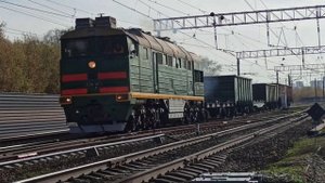 2ТЭ116-1411 с грузовым поездом
