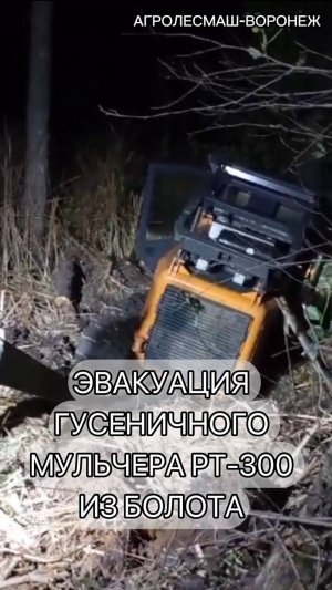 ЭВАКУАЦИЯ ГУСЕНИЧНОГО МУЛЬЧЕРА РТ-300 ИЗ БОЛОТА