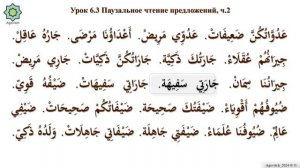 «ад-Дурусу ш-Шифахия» Урок 6.3. Паузальное чтение предложений. Часть 2. (Полный формат)