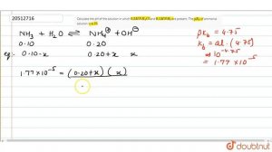 Calculate the pH of the solution in which `0.2 M NH_(4)Cl` and `0.1 M NH_(3)` are