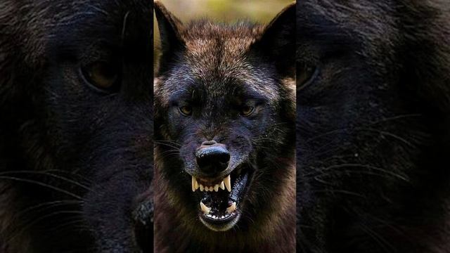 black wolf growl.