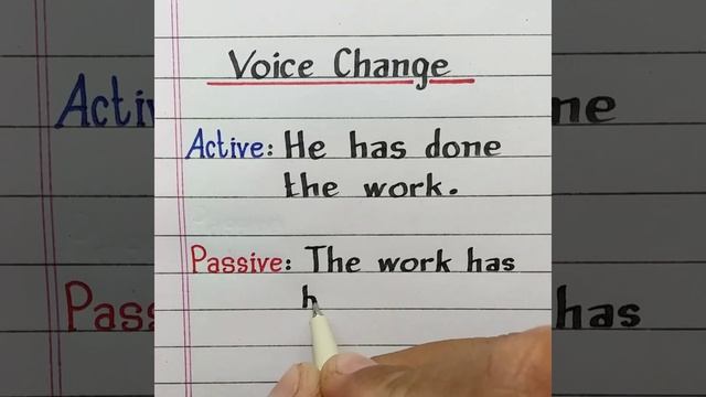 Voice | Active & Passive | He has done the work | English Grammar | Best Print Handwriting смотреть онлайн