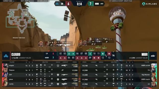 MIBR x Cloud9 (Mapa 1: Bind) | VCT Americas Kickoff смотреть онлайн