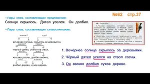 Руский язык учебник. 3 класс. Часть 1. Канакина Упражнение 62