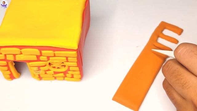 DIY How to make polymer clay miniature Village House , Hand pump, Kitchen Set, Tree, Charpai
