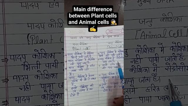 Main difference between Plant cells and Animal Cells 🕵✍️📝 смотреть онлайн