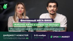 Дайджест новостей топливного рынка и энергетики. Выпуск 6 (9-15 ноября 2024)