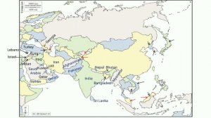 Map Of Asia Continent : India, Nepal, Bangladesh, Sri Lanka, Myanmar, Pakistan, Afghanistan, Iran