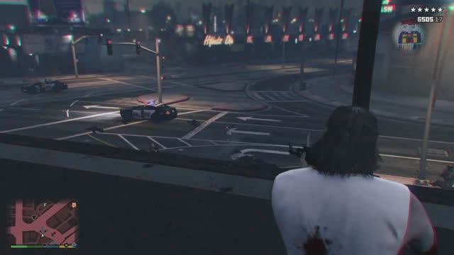 Grand Theft Auto V. Перестрелка с полицией.