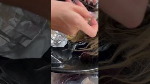 Техника Airtouch. Чистка блонда на 12% окислителе.