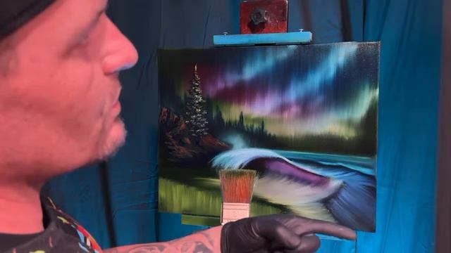 S5 Ep11 F.N.F - Northern Lights Waves #LIVEArt #OilPainting #FreeTutorial #PaintWithJosh #BobRoss