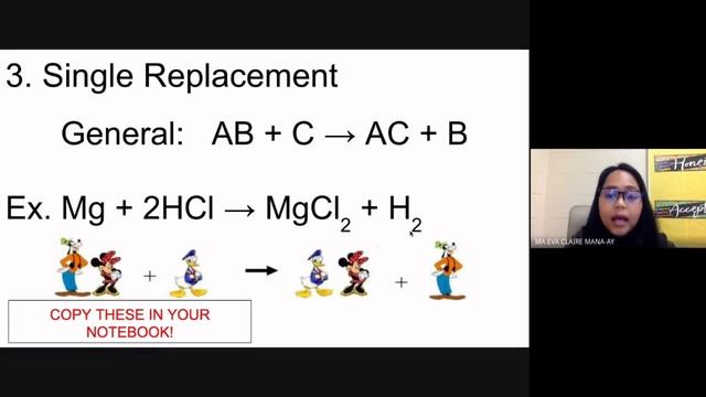 Types of Chemical Reactions Chemistry Science Discussion GenEd LET