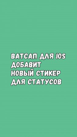 Ватсап На iOS Добавит Новый Стикер Для Статусов