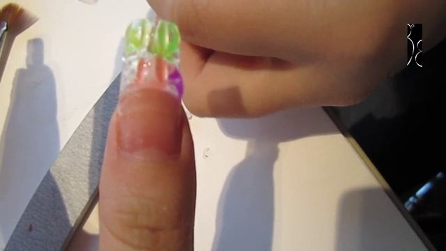 DIY Nail Art Tutorial: A Gem-like nail design using Colour UV Gels and False Nail смотреть онлайн