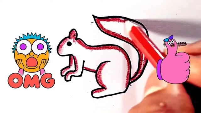 Bolalar uchun sincap chizish | How to Draw Squirrel for Kids | Рисование белки для детей