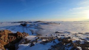 Байкал лед. Ольхон. Малое море.