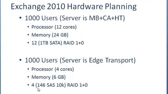 Exchange 2010 Hardware Planning CBT смотреть онлайн