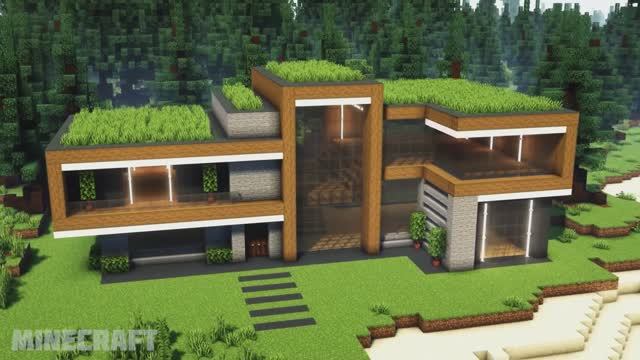 Как Построить Красивый Дом в Minecraft. Крутые постройки в майнкрафт. #майнкрафт #minecraft