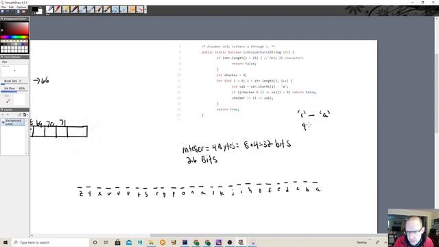 1.1: Implement an algorithm to determine of a character has all unique characters
