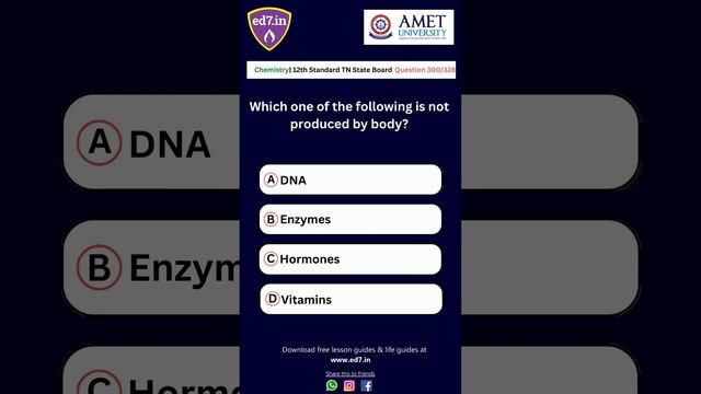TN 12th Chemistry Chapter 14 - Biomolecules #revisionguide #12th #collegestar #boardexam2023