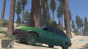 GTA 5 VAZ-2109 не плохая тюнингованая девятка в гонке в гта 5,