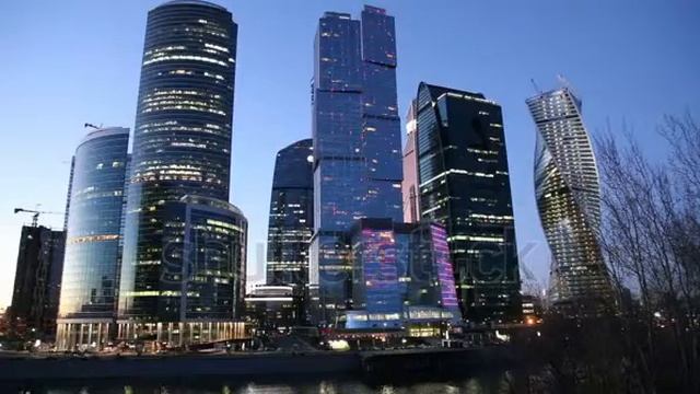 MOSCOW CIRCA 2014 Skyscrapers International Business Center City At Night Moscow Russia Videos de смотреть онлайн