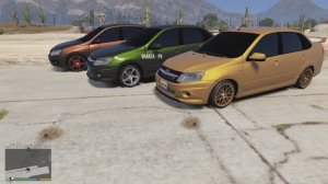 GTA 5 LADA-GRANTA-SEDAN+TUNING задне передне и с полным приводов в гонке в гта 5,