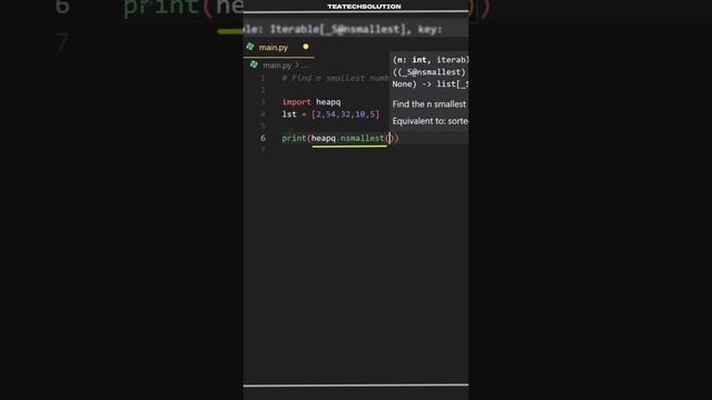 Python Tips and Tricks: Finding the N Smallest Numbers in a List