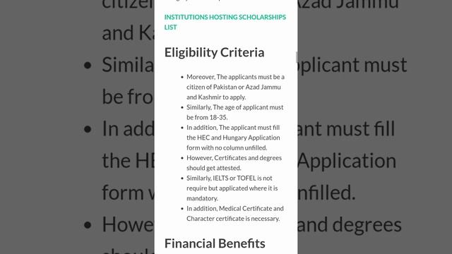 The Stipendium Hungaricum Scholarship 2021-2022 For Pakistani Students | BS/MS/PhD HEC Pakistan