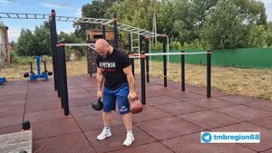 КРОССФИТ с ГИРЯМИ. рывок/берпи/отжимания.