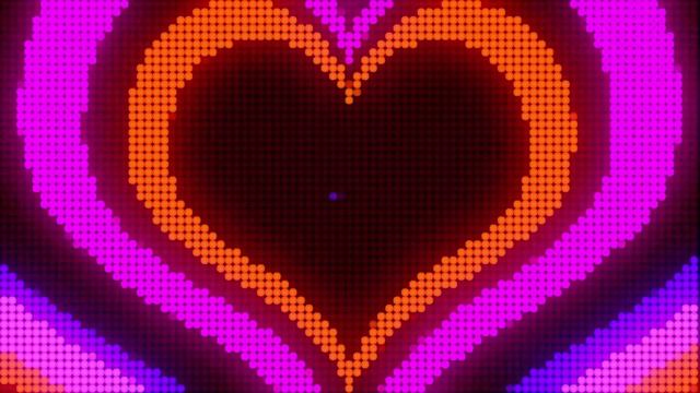 Colorful Neon Led Lights Heart Tunnel Background Loop - Free Video Background Loops смотреть онлайн