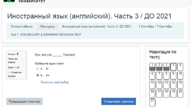 Test 1. VOCABULARY & GRAMMAR REVISION TEST (ТПУ) смотреть онлайн