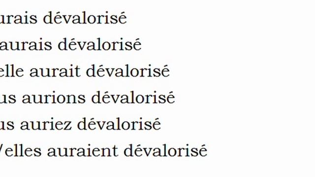 Изучение французского языка = Спряжение глаголов = Dévaloriser смотреть онлайн