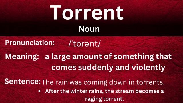 Word of the Day | Torrent Meaning | Torrent in Urdu and Hindi | смотреть онлайн